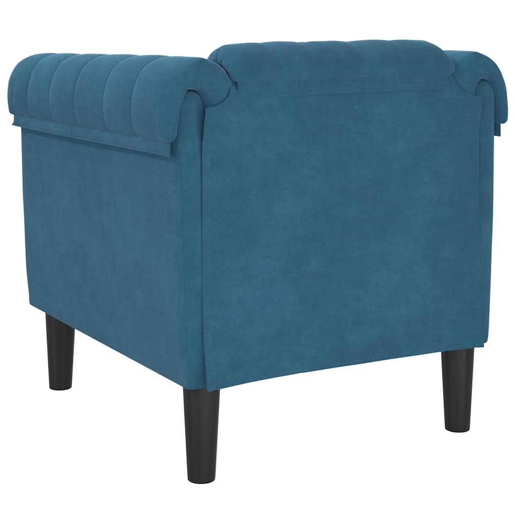 sofastol velour blå