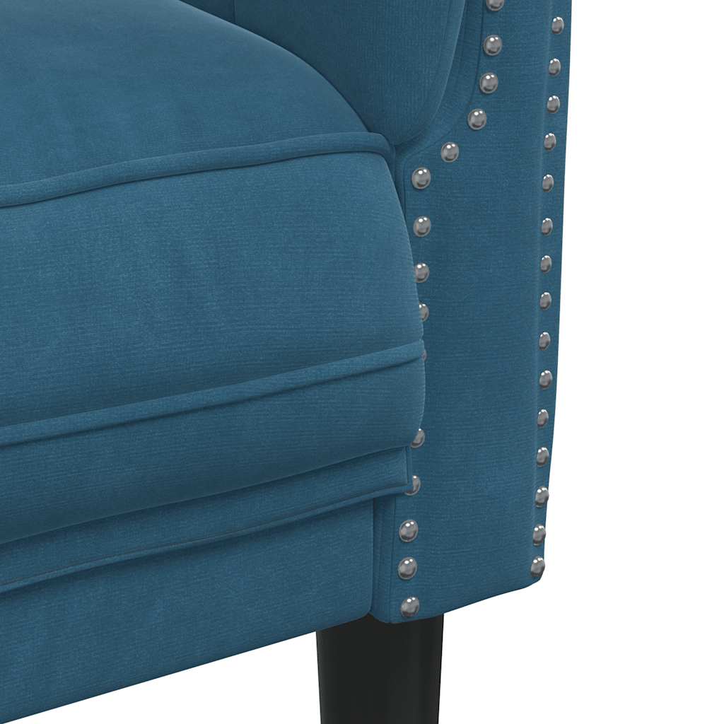 sofastol velour blå