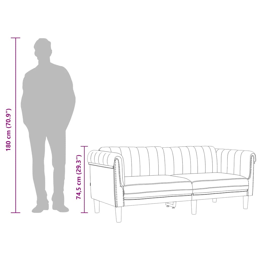 2-personers sofa velour lysegrå