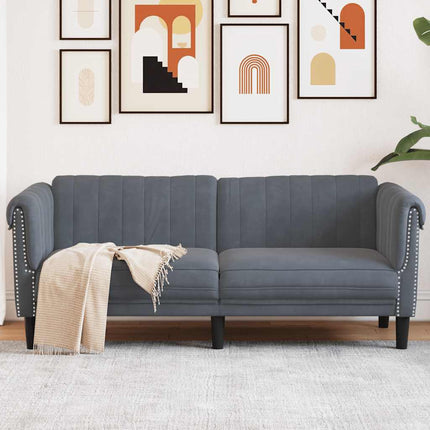 2-personers sofa velour mørkegrå