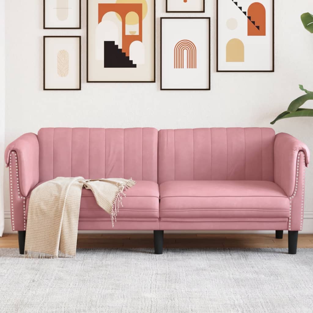 2-personers sofa velour lyserd
