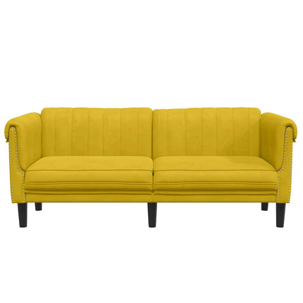 2-personers sofa velour gul