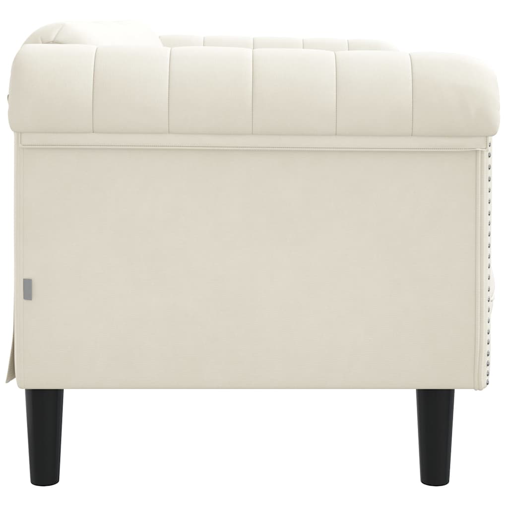 2-personers sofa velour cremefarvet