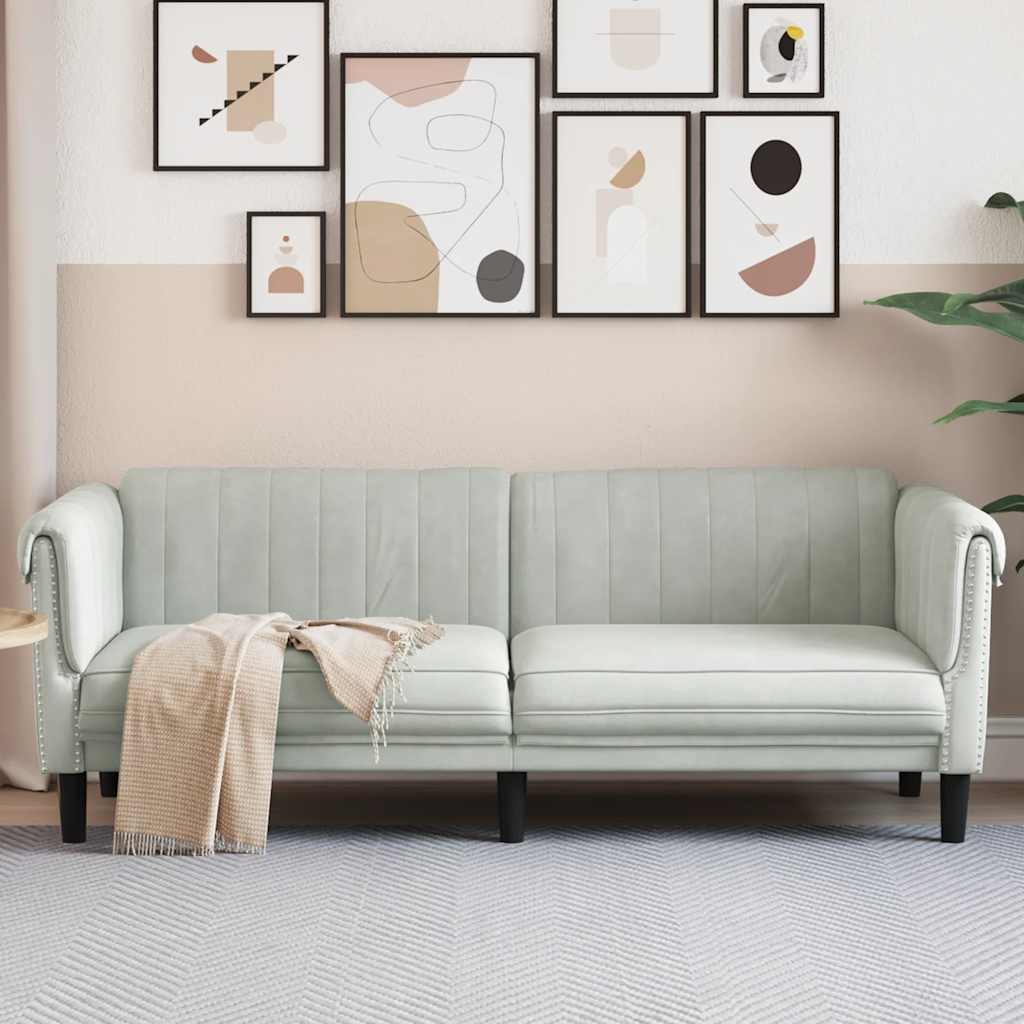 3-personers sofa velour lysegr