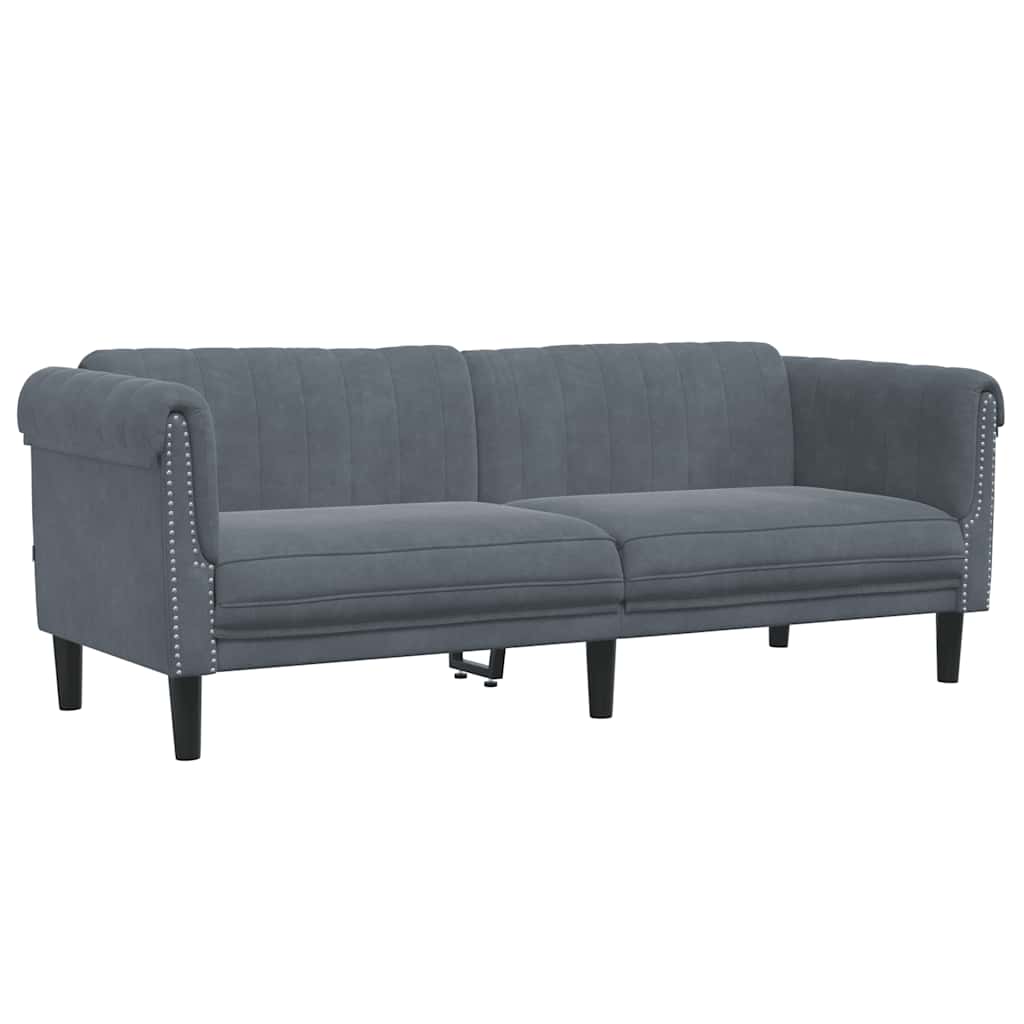 3-personers sofa velour mørkegrå