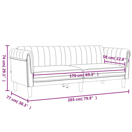 3-personers sofa velour mørkegrå