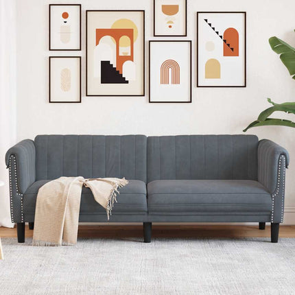 3-personers sofa velour mørkegrå