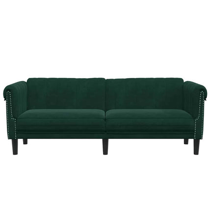 3-personers sofa velour mørkegrøn