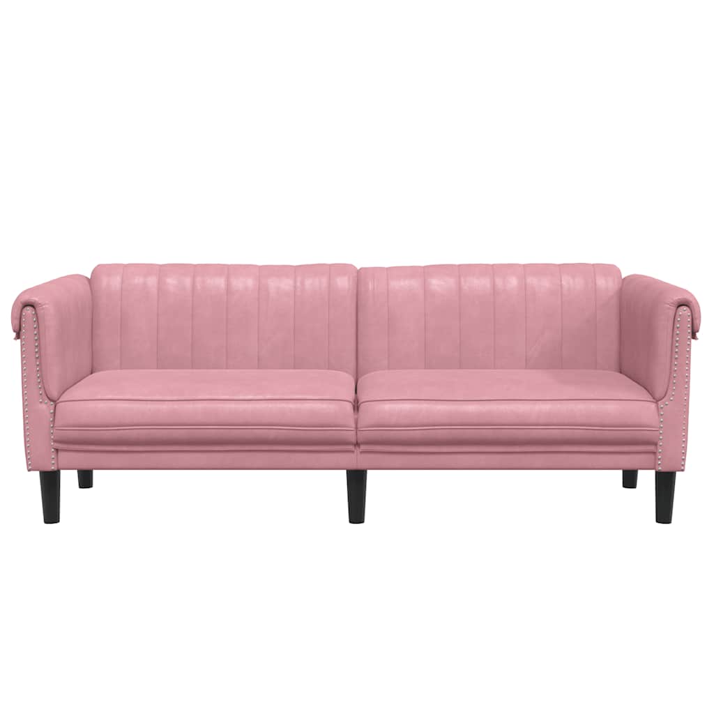3-personers sofa velour lyserød