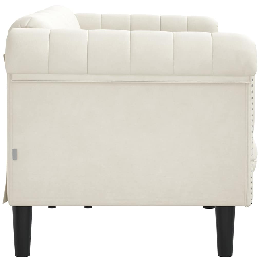 3-personers sofa velour cremefarvet