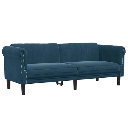 3-personers sofa velour blå