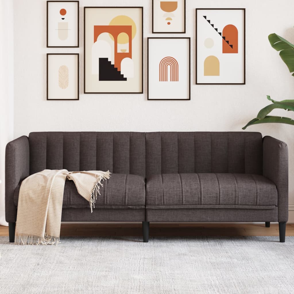 2-personers sofa stof mrkebrun