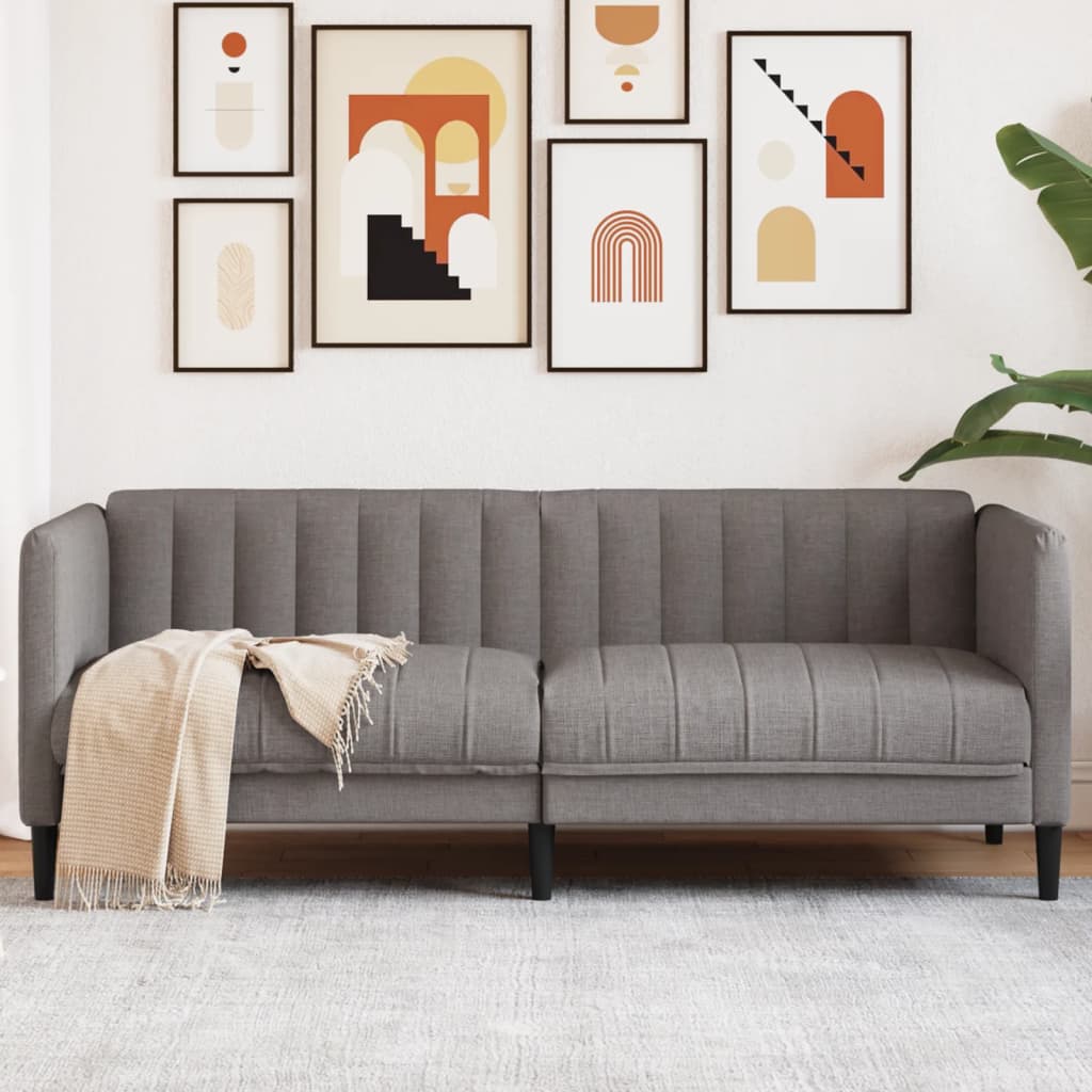 2-personers sofa stof gråbrun billede