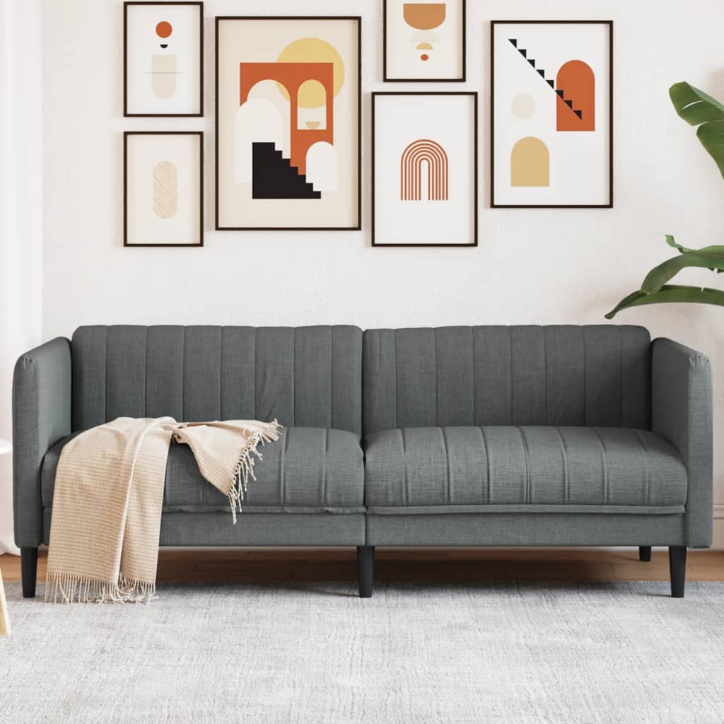 3-personers sofa i stof - mørkegrå, moderne stuesofa