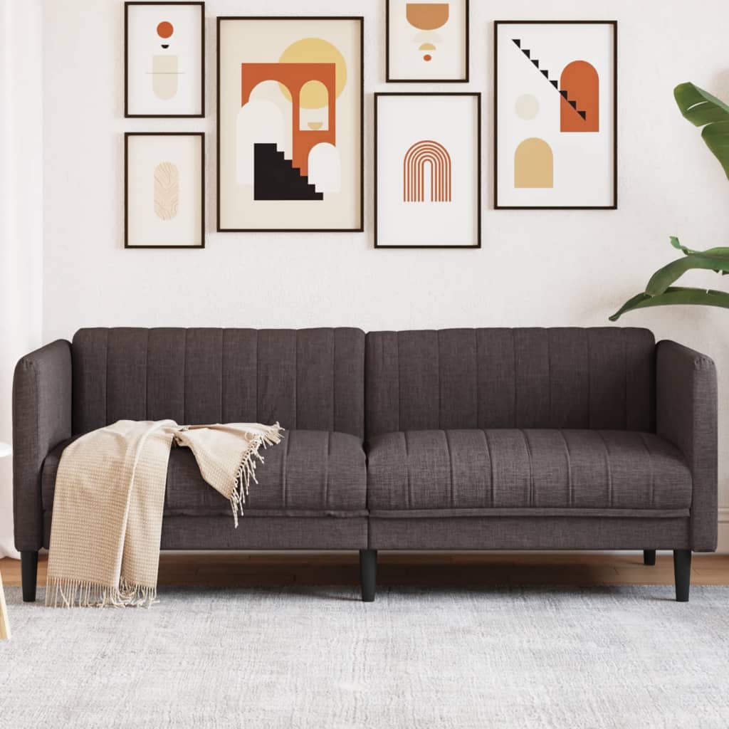 3-personers sofa stof mrkebrun