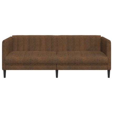 3-personers sofa imiteret ruskind brun