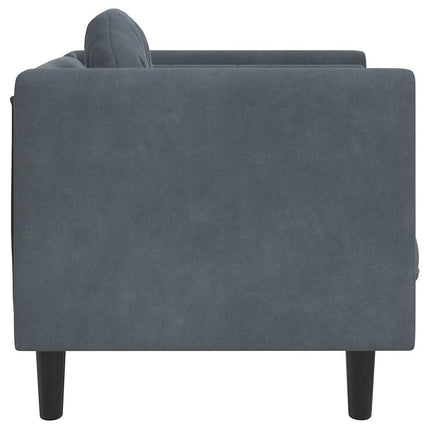 sofastol med hynde velour mørkegrå