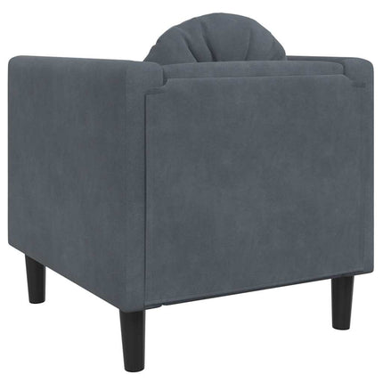 sofastol med hynde velour mørkegrå