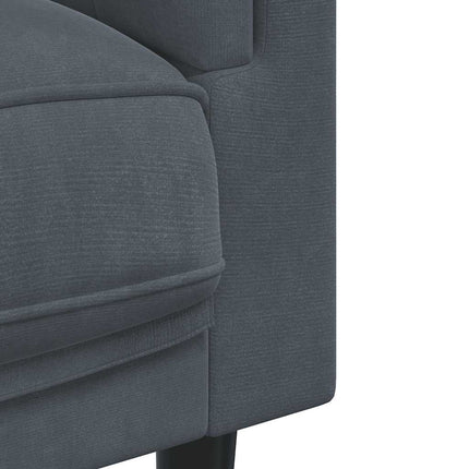 sofastol med hynde velour mørkegrå