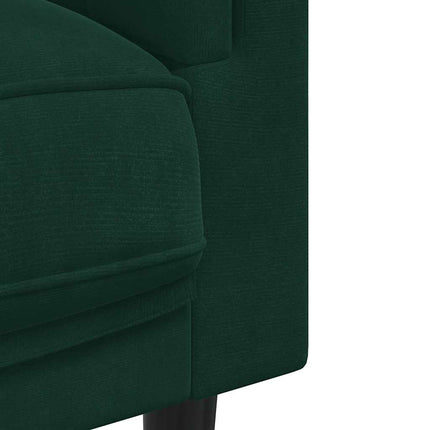lænestol med hynder velour mørkegrøn