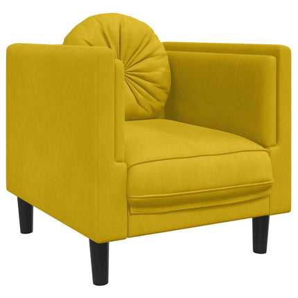 sofastol med hynde velour gul