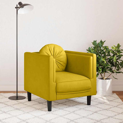 sofastol med hynde velour gul