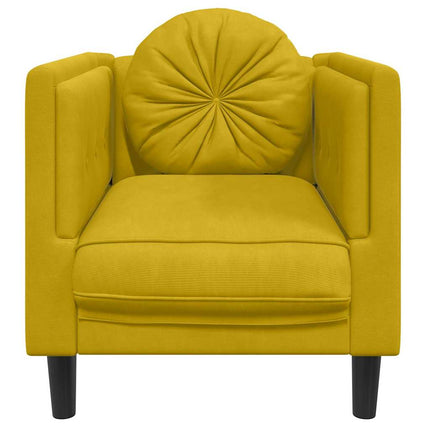 sofastol med hynde velour gul