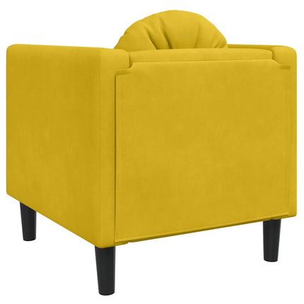 sofastol med hynde velour gul