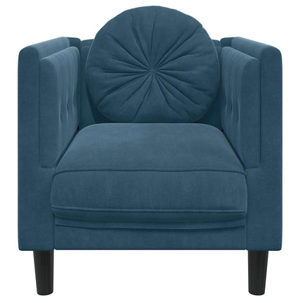 sofastol med hynde velour blå