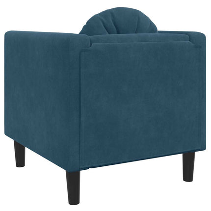 sofastol med hynde velour blå
