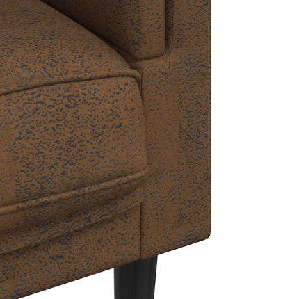 sofastol med hynde imiteret ruskind brun