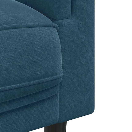 3-personers sofa med hynder velour blå