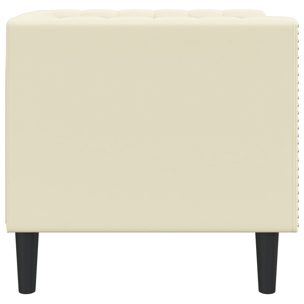 Chesterfield-sofastol kunstlæder cremefarvet