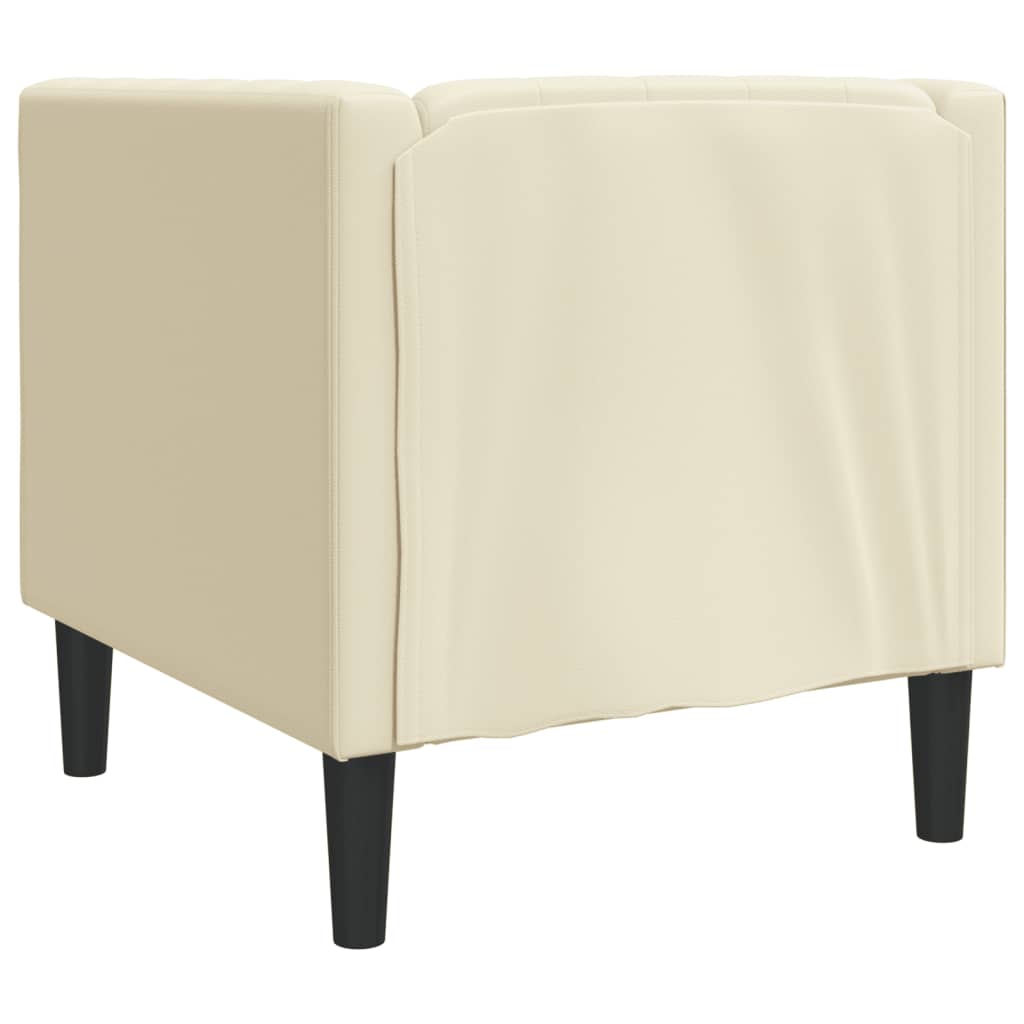 Chesterfield-sofastol kunstlæder cremefarvet