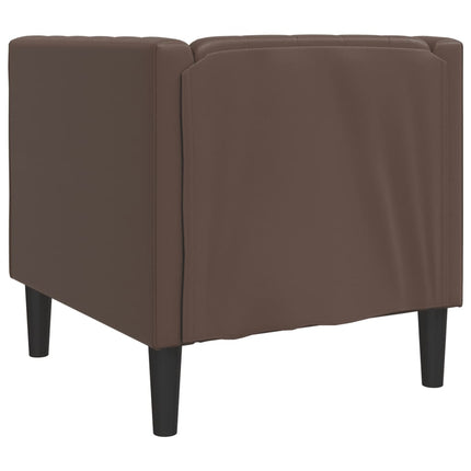 Chesterfield-sofastol kunstlæder brun