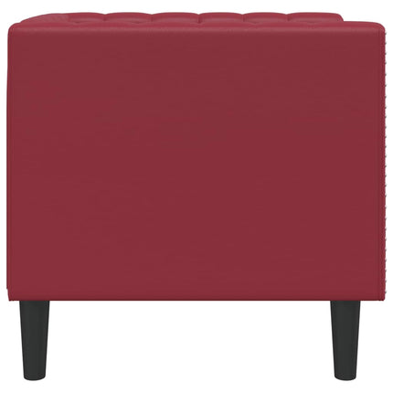 Chesterfield-sofastol kunstlæder vinrød