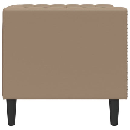 Chesterfield-sofastol kunstlæder cappuccinofarvet