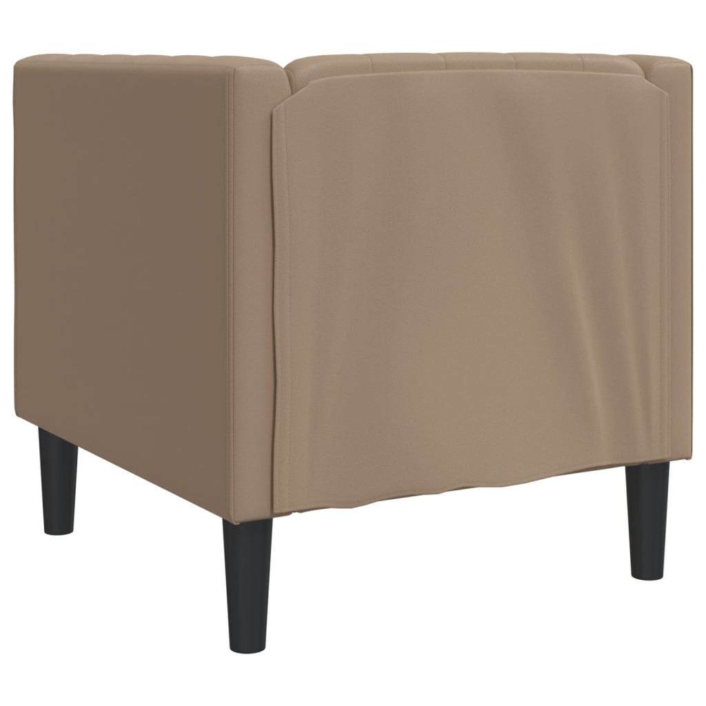 Chesterfield-sofastol kunstlæder cappuccinofarvet