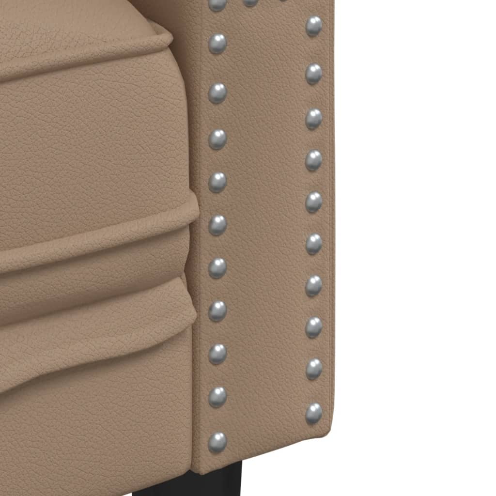 Chesterfield-sofastol kunstlæder cappuccinofarvet