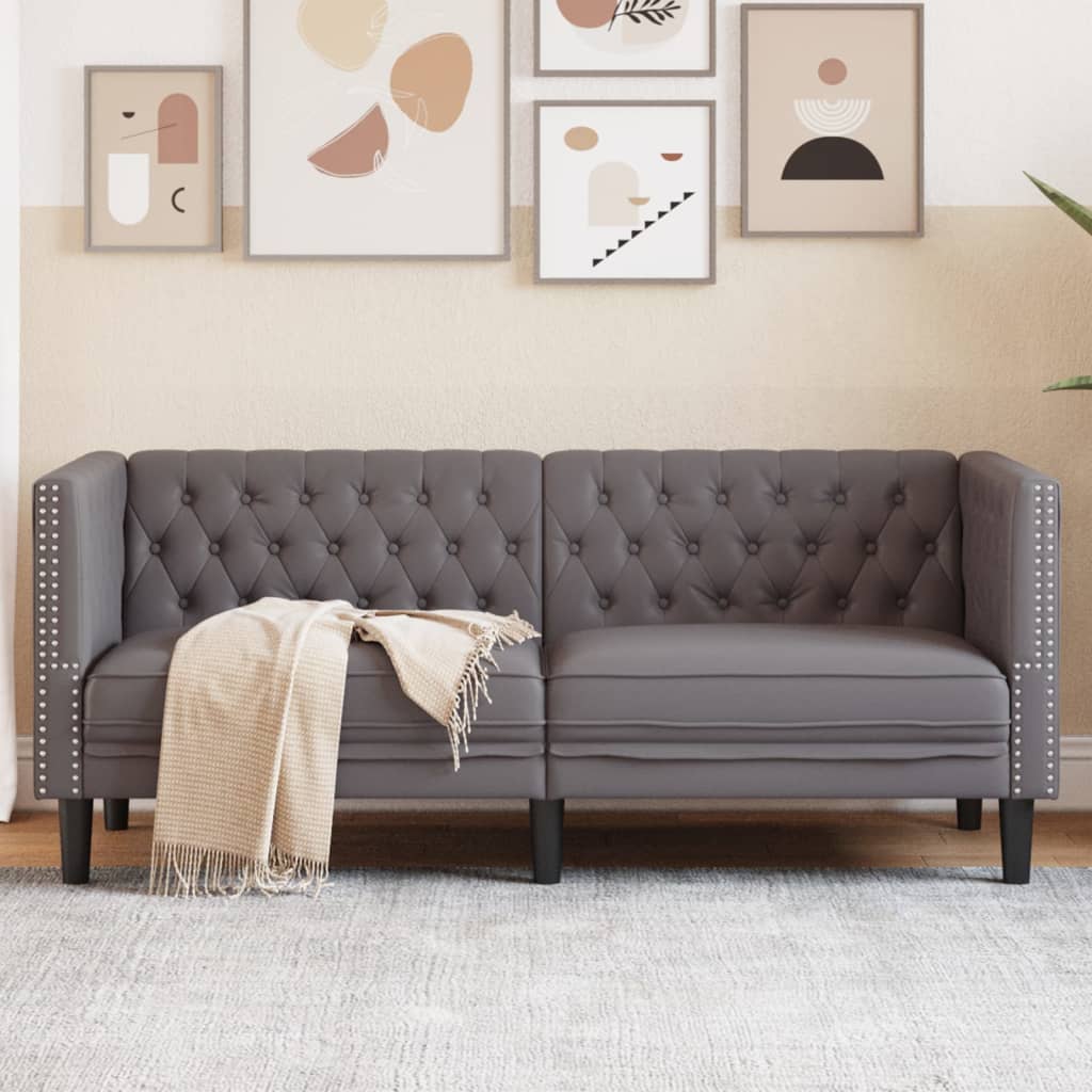 2-personers Chesterfield-sofa kunstlder gr