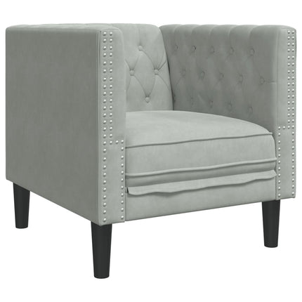 Chesterfield-sofastol fløjl lysegrå