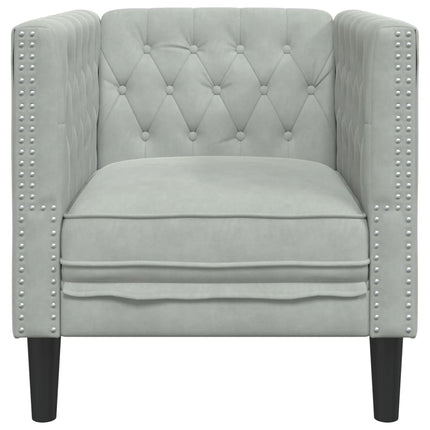 Chesterfield-sofastol fløjl lysegrå