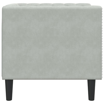 Chesterfield-sofastol fløjl lysegrå