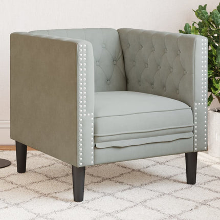 Chesterfield-sofastol fløjl lysegrå
