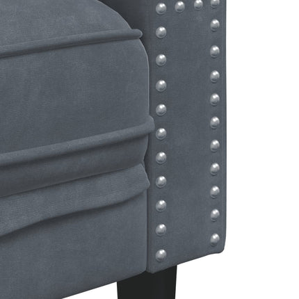 Chesterfield-sofastol fløjl mørkegrå