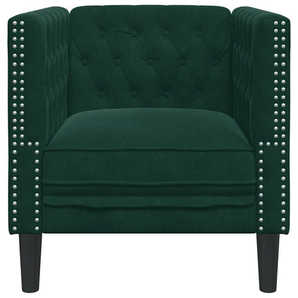 Chesterfield-sofastol fløjl mørkegrøn