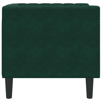 Chesterfield-sofastol fløjl mørkegrøn