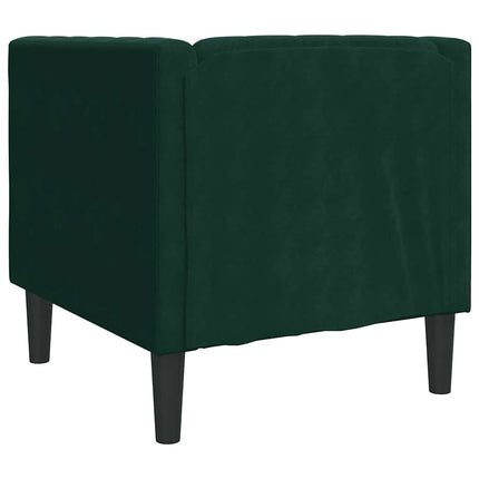 Chesterfield-sofastol fløjl mørkegrøn