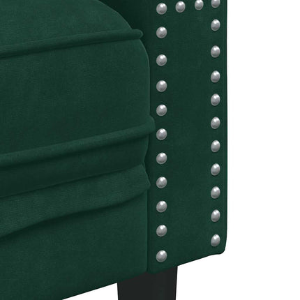 Chesterfield-sofastol fløjl mørkegrøn