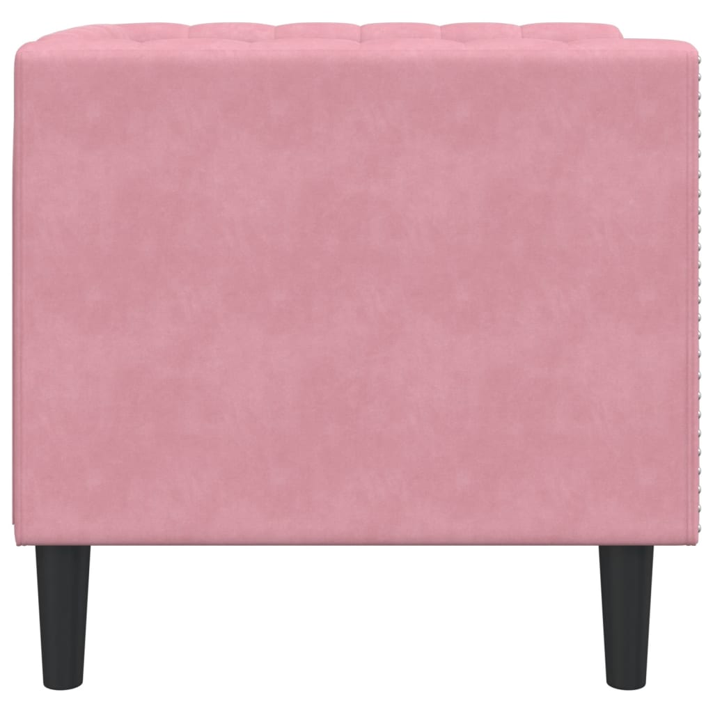 Chesterfield-sofastol fløjl pink